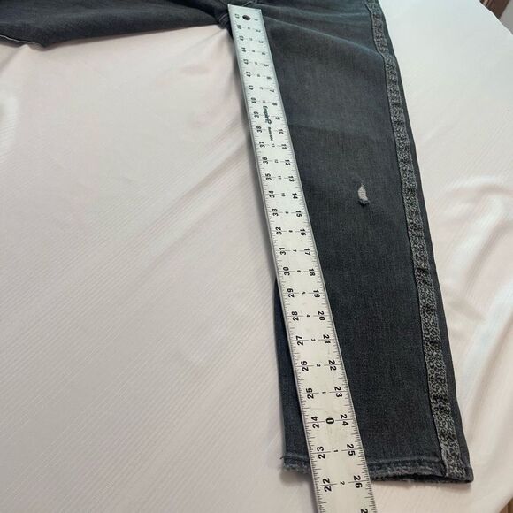 NWT Anthropologie Sundry Leopard Trimmed Ultra High Rise Straight Jeans Size 27 - Picture 8 of 15